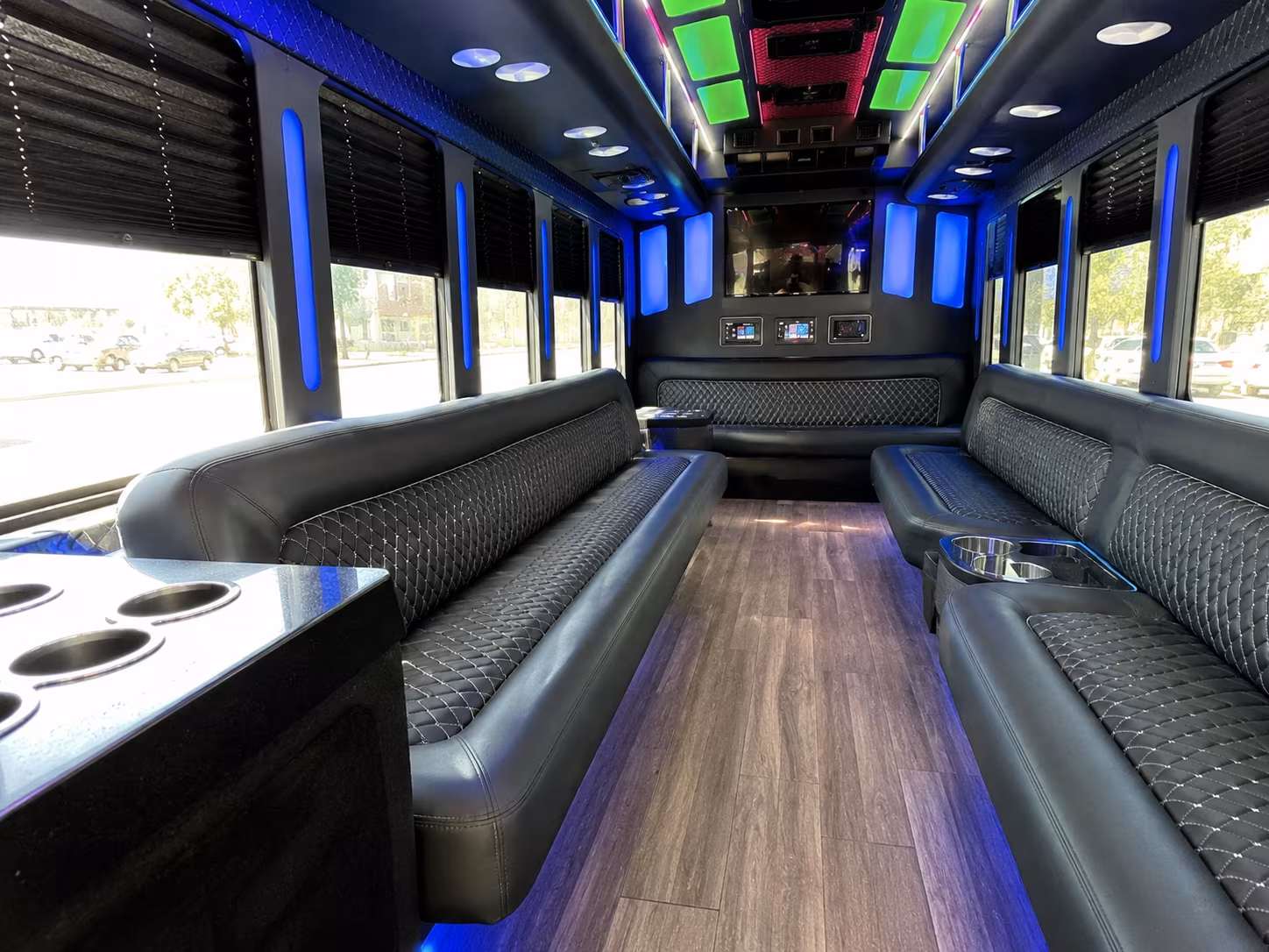 omaha 15 passenger party bus inside