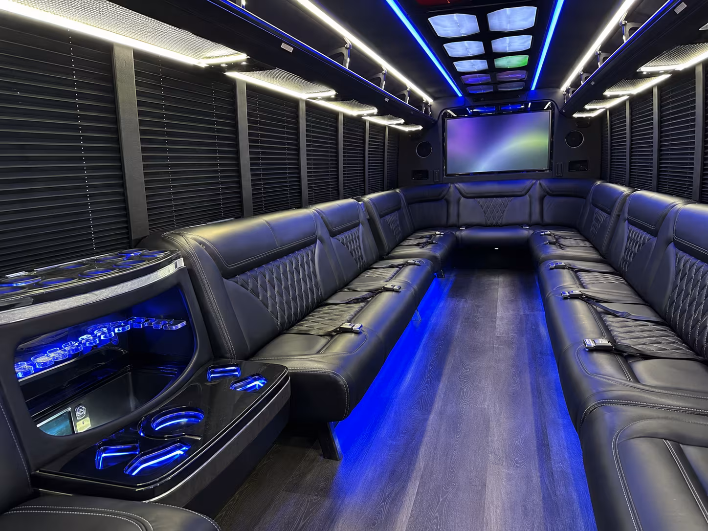 omaha 20 passenger party bus inside