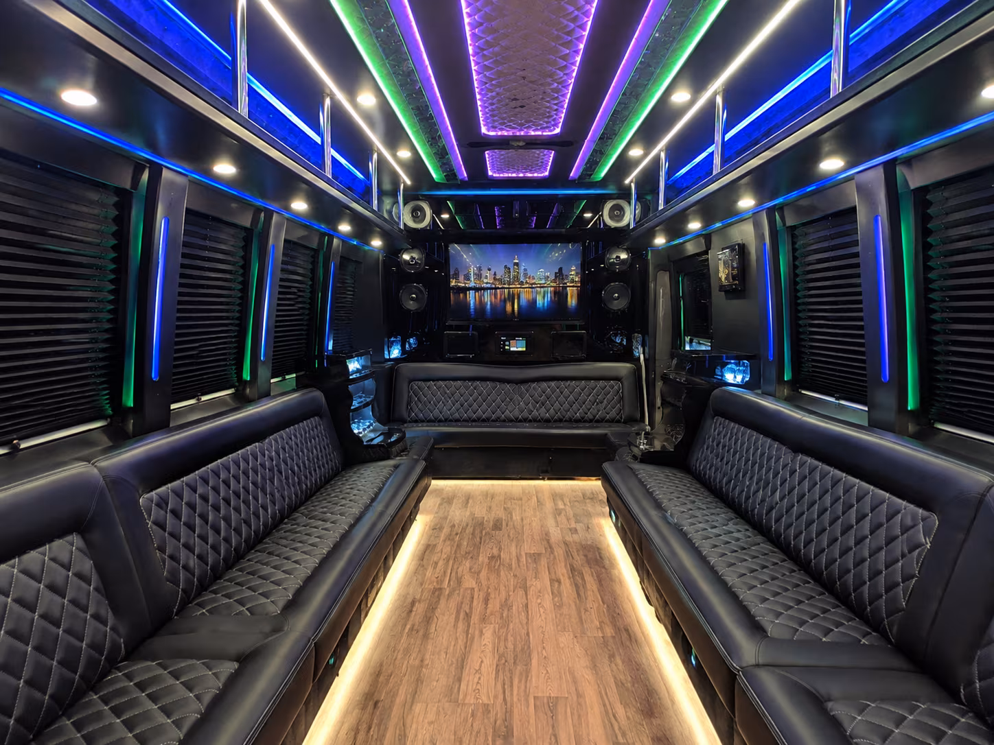 omaha 25 passenger party bus interior