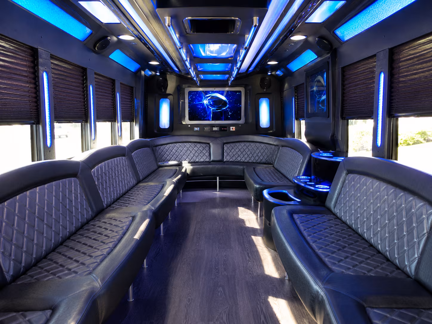 omaha 28 passenger party bus inside