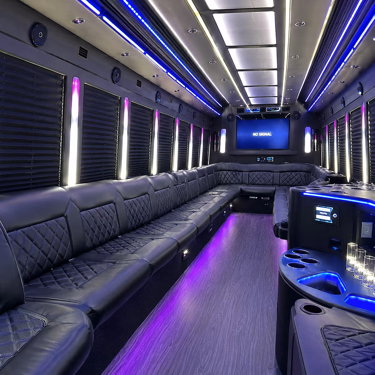 omaha 30 passenger party bus inside