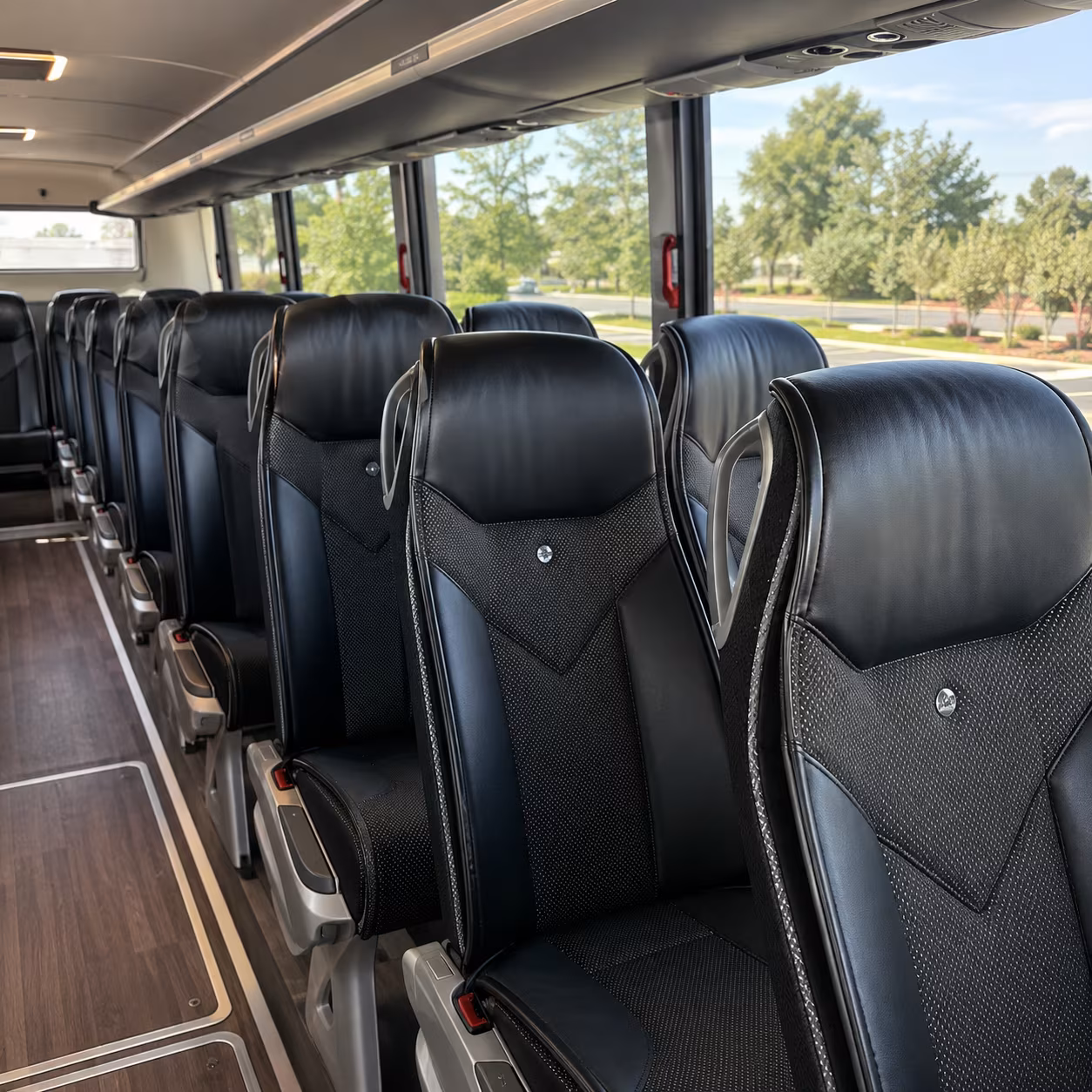 omaha 45 passenger charter bus interior