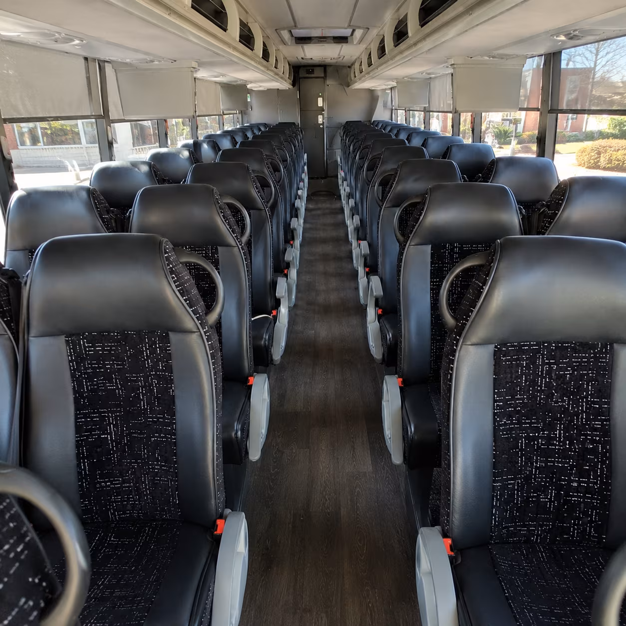 omaha 54 passenger charter bus inside