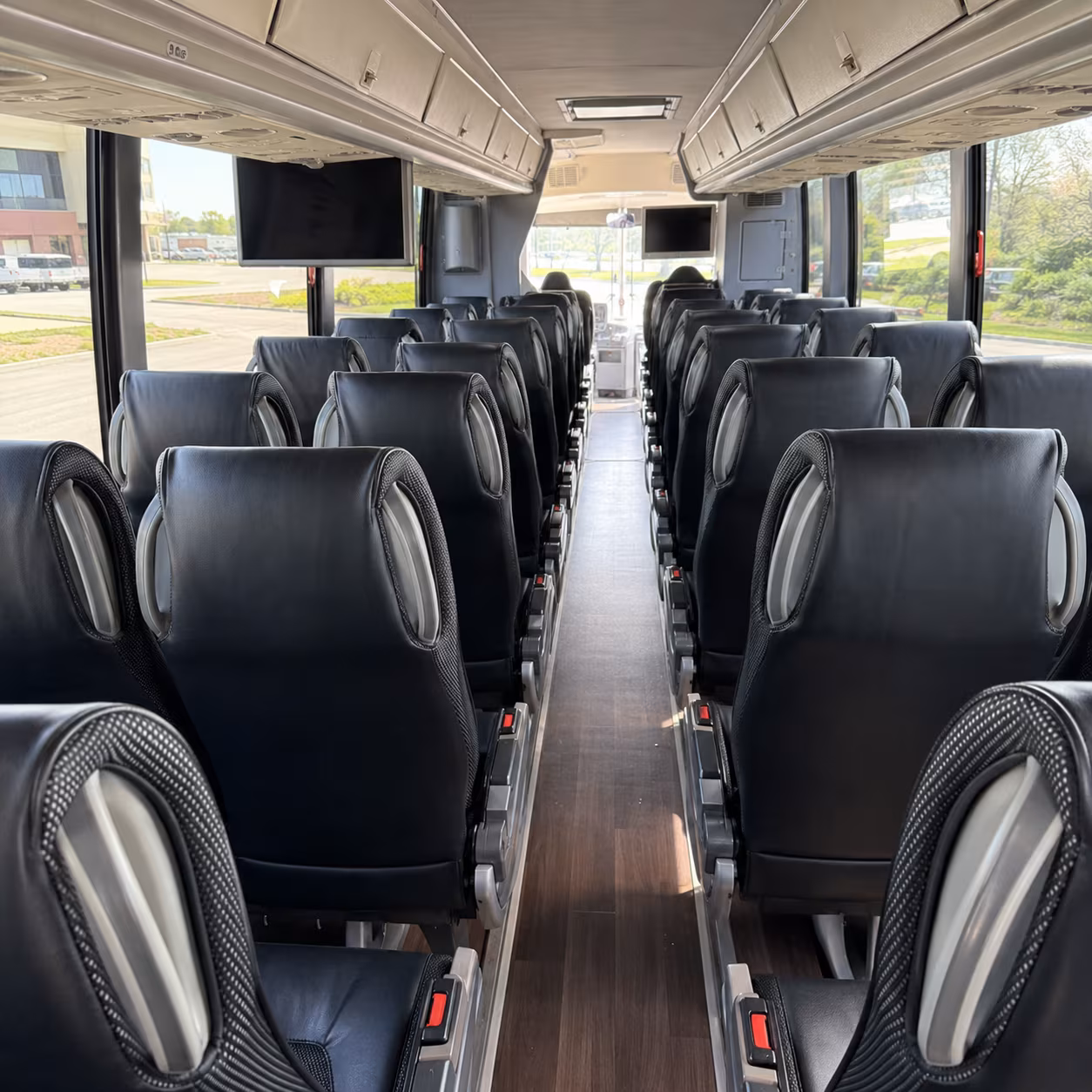 omaha 56 passenger charter bus inside